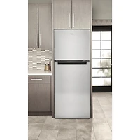 Réfrigérateur à congélateur supérieur 11,6 pi³ 24 po éclairage DEL de Whirlpool (WRT312CZJZ) - Inox