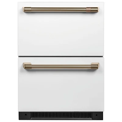 Café 24" 5.7 Cu. Ft. Built-In Dual-Drawer Refrigerator (CDE06RP4NW2) - Matte White
