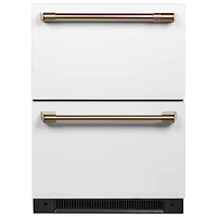 Café 24" 5.7 Cu. Ft. Built-In Dual-Drawer Refrigerator (CDE06RP4NW2) - Matte White