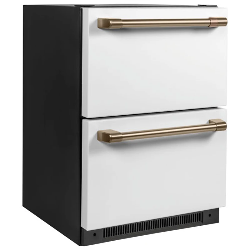 Café 24" 5.7 Cu. Ft. Built-In Dual-Drawer Refrigerator (CDE06RP4NW2) - Matte White