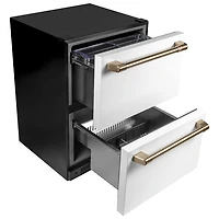 Café 24" 5.7 Cu. Ft. Built-In Dual-Drawer Refrigerator (CDE06RP4NW2) - Matte White