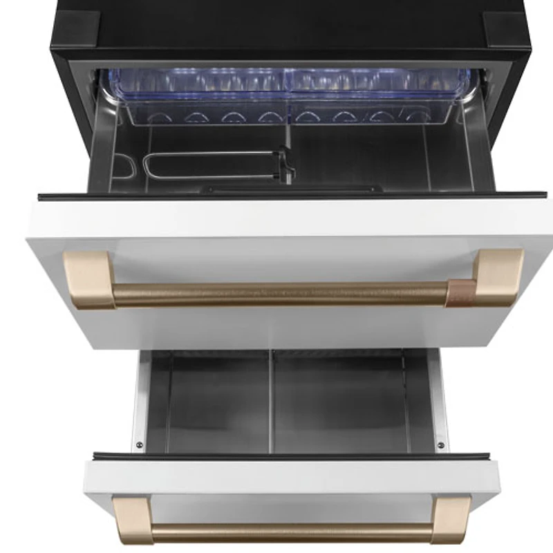 Café 24" 5.7 Cu. Ft. Built-In Dual-Drawer Refrigerator (CDE06RP4NW2) - Matte White