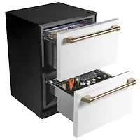 Café 24" 5.7 Cu. Ft. Built-In Dual-Drawer Refrigerator (CDE06RP4NW2) - Matte White