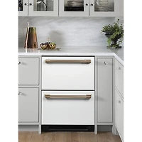 Café 24" 5.7 Cu. Ft. Built-In Dual-Drawer Refrigerator (CDE06RP4NW2) - Matte White
