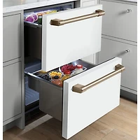 Café 24" 5.7 Cu. Ft. Built-In Dual-Drawer Refrigerator (CDE06RP4NW2) - Matte White