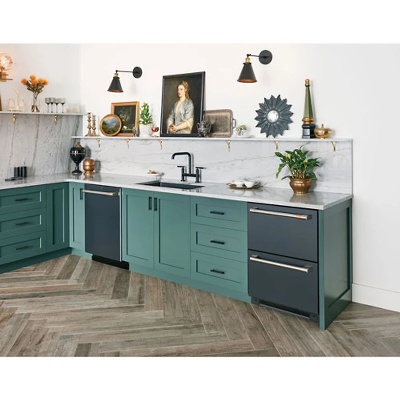 Café 24" 5.7 Cu. Ft. Built-In Dual-Drawer Refrigerator (CDE06RP4NW2) - Matte White