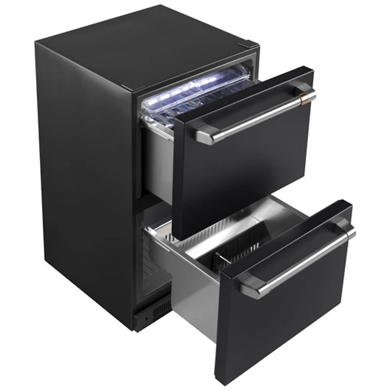 Café 24" 5.7 Cu. Ft. Built-In Dual-Drawer Refrigerator (CDE06RP3ND1) - Matte Black