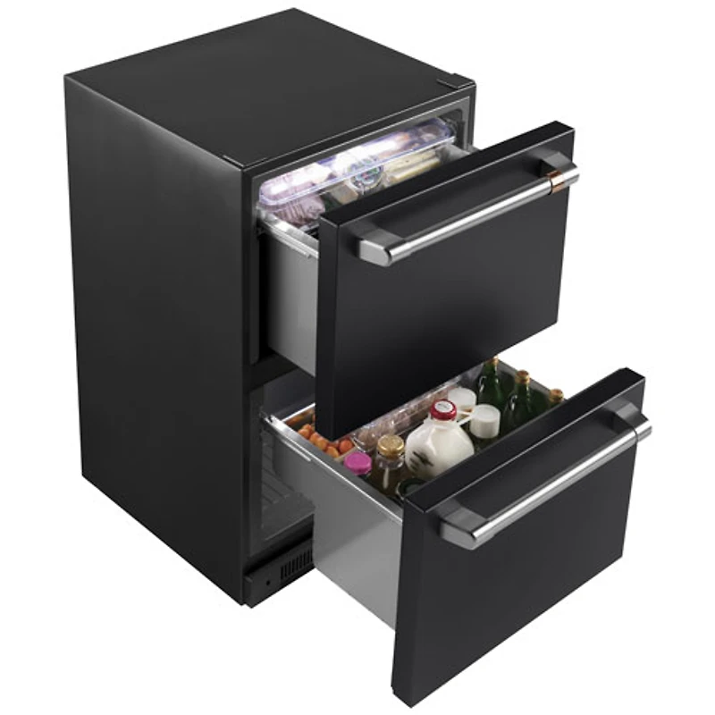 Café 24" 5.7 Cu. Ft. Built-In Dual-Drawer Refrigerator (CDE06RP3ND1) - Matte Black