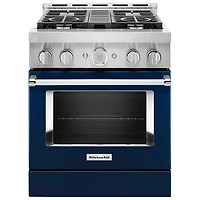KitchenAid 30" 4.1 Cu. Ft. True Convection Freestanding Gas Range (KFGC500JIB) - Ink Blue