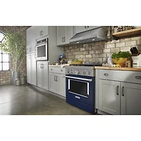 KitchenAid 30" 4.1 Cu. Ft. True Convection Freestanding Gas Range (KFGC500JIB) - Ink Blue