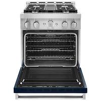 KitchenAid 30" 4.1 Cu. Ft. True Convection Freestanding Gas Range (KFGC500JIB) - Ink Blue