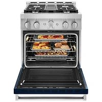KitchenAid 30" 4.1 Cu. Ft. True Convection Freestanding Gas Range (KFGC500JIB) - Ink Blue