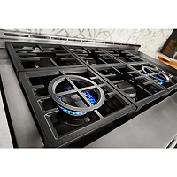 Cuisinière gaz auton. deux fours conv. véritable four autonett. 48 po KitchenAid(KFGC558JSC)- Orange