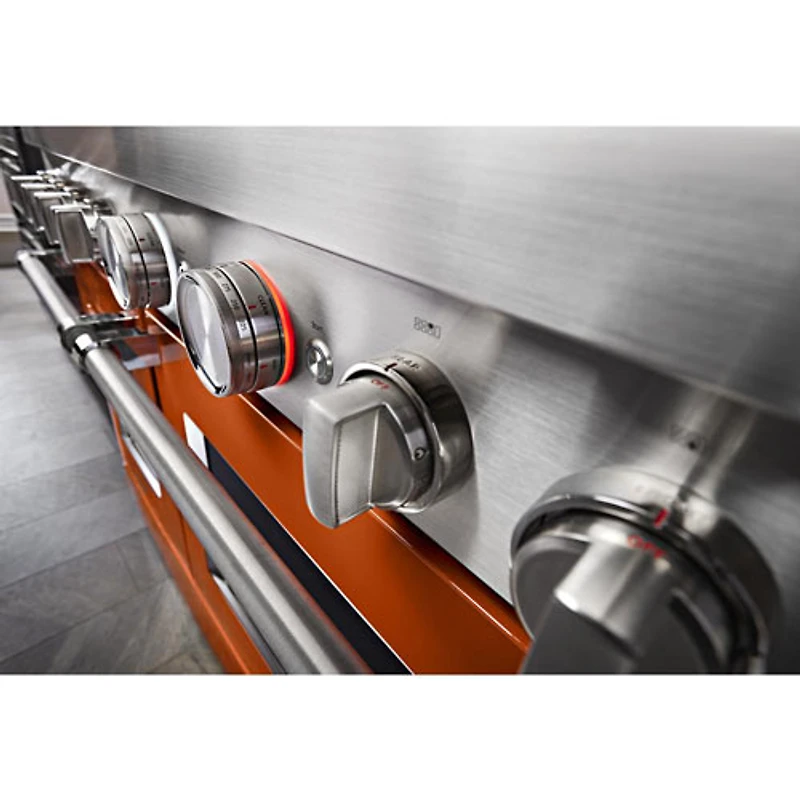 Cuisinière gaz auton. deux fours conv. véritable four autonett. 48 po KitchenAid(KFGC558JSC)- Orange