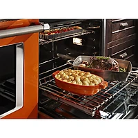 Cuisinière gaz auton. deux fours conv. véritable four autonett. 48 po KitchenAid(KFGC558JSC)- Orange