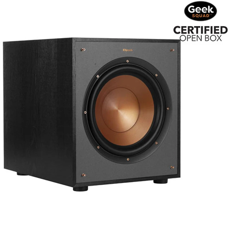 Haut-parleur d'extrêmes graves alimenté de 10 po R-100SW de Klipsch - Noir - Boîte ouverte