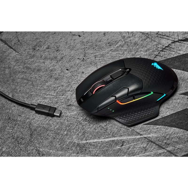Souris de jeu optique sans fil de 18 000 ppp Dark Core RGB Pro de Corsair - Noir