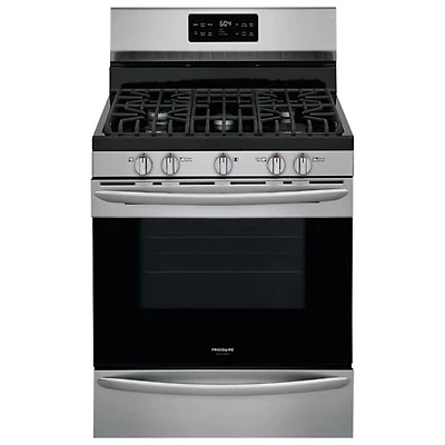 Frigidaire Gallery 30" 5.0 Cu. Ft. Fan Convection 5-Burner Gas Range (GCRG3038AF) - Stainless Steel