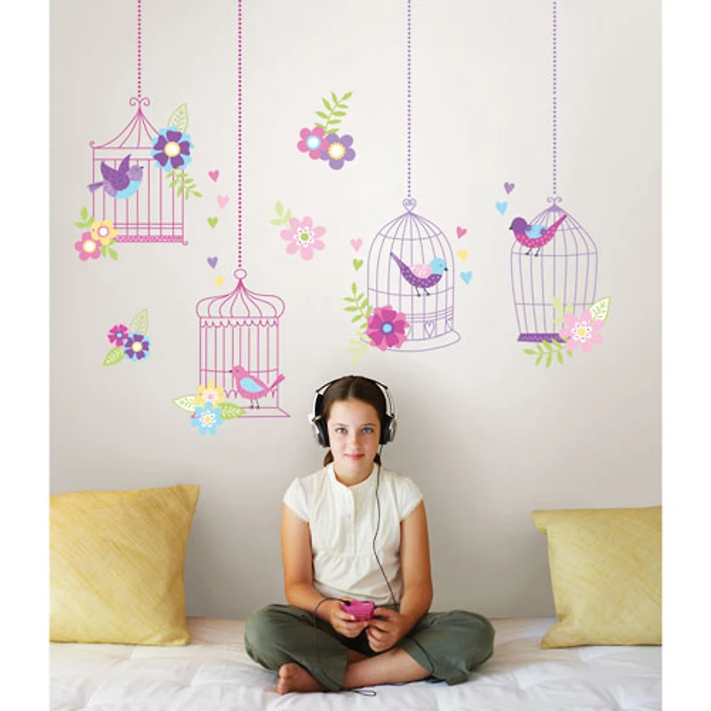WallPops Chirping The Day Away Wall Art Kit - Purple