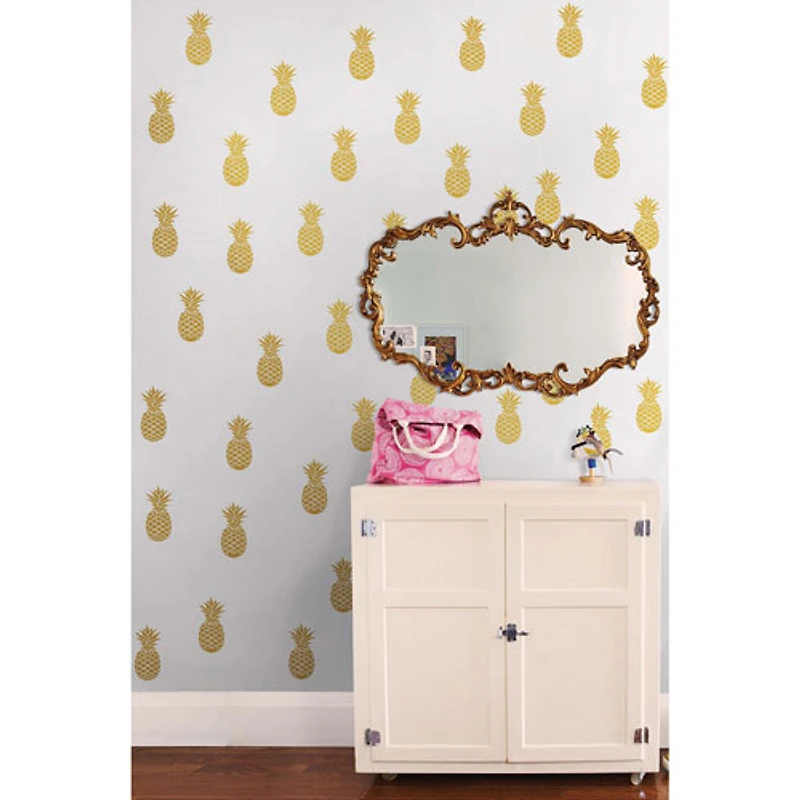 WallPops Pineapple Wall Art - Set Of 2 - Metallic