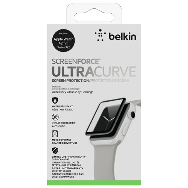 Belkin 42mm Screen Protector for Apple Watch Series 3/2 - Black