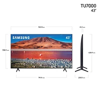 Samsung 43" 4K UHD HDR LED Tizen Smart TV (UN43TU7000FXZC) - Titan Grey