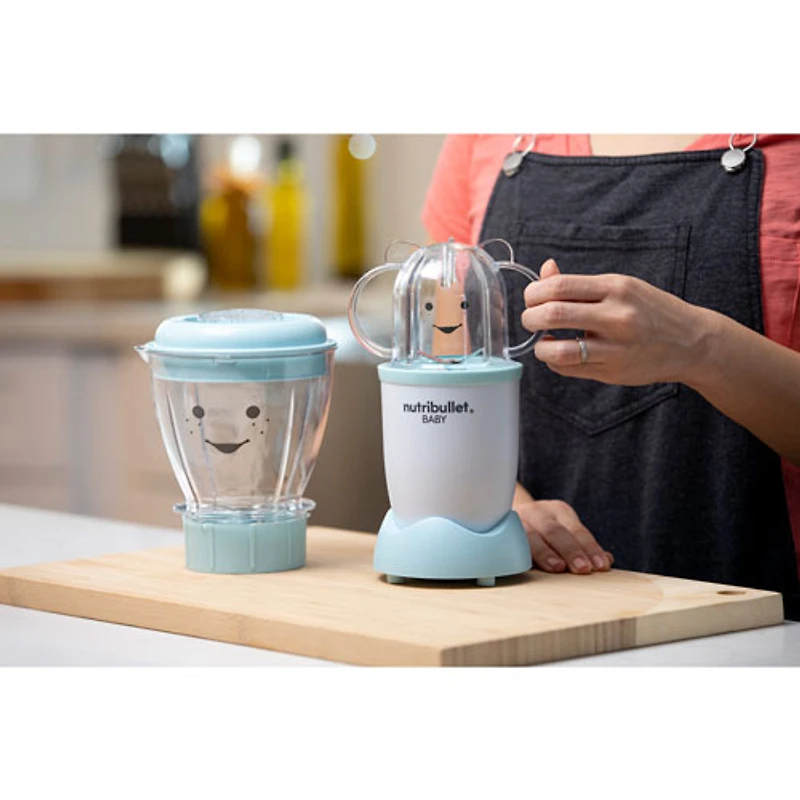 Mélangeur de 0,9 L de 200 W Baby Food Prep System de NutriBullet - Blanc mat/Bleu