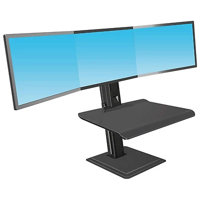 North Bayou Ergonomic Standing Desk with Triple Monitor Integration - Black
