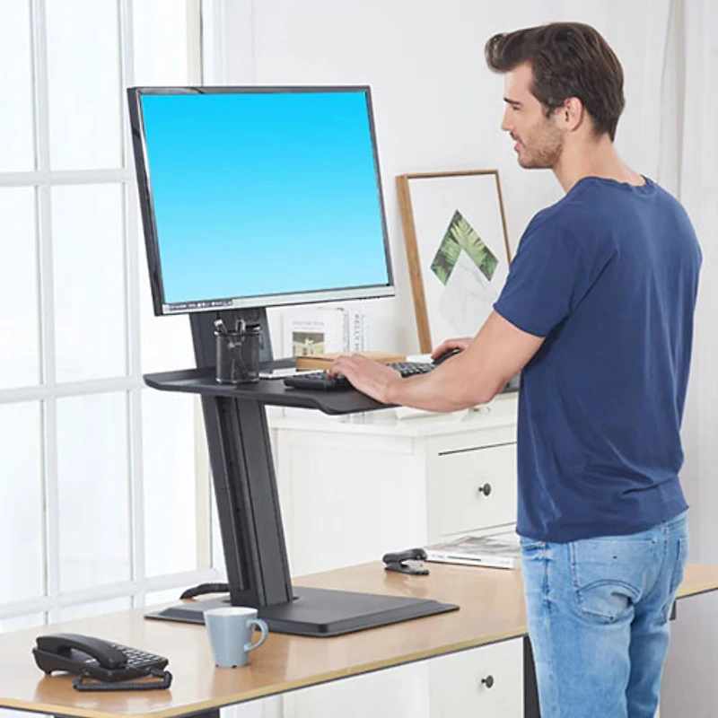 North Bayou Ergonomic Standing Desk with Single Monitor Integration