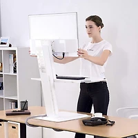 North Bayou Ergonomic Standing Desk with Single Monitor Integration - White