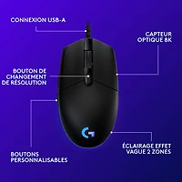 Logitech G203 LIGHTSYNC 8000 DPI Optical Gaming Mouse - Black