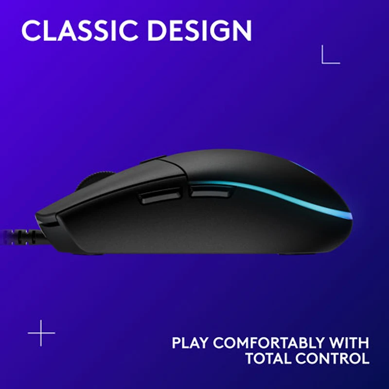 Logitech G203 LIGHTSYNC 8000 DPI Optical Gaming Mouse - Black