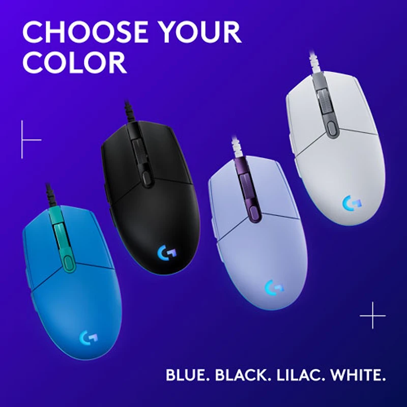 Logitech G203 LIGHTSYNC 8000 DPI Optical Gaming Mouse - Black