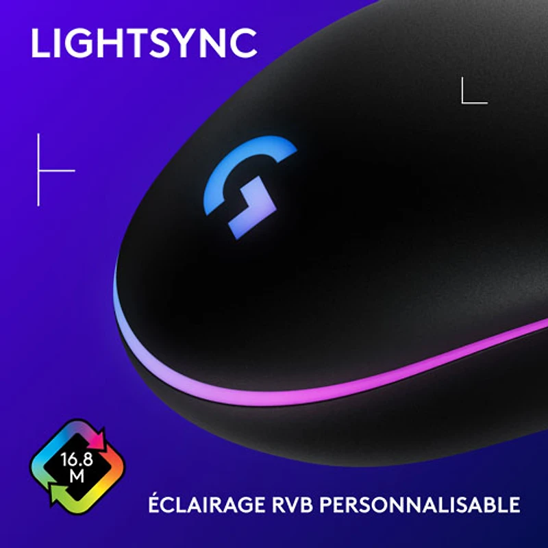 Logitech G203 LIGHTSYNC 8000 DPI Optical Gaming Mouse - Black