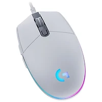 Souris de jeu optique de 8000 ppp G203 LIGHTSYNC de Logitech - Blanc