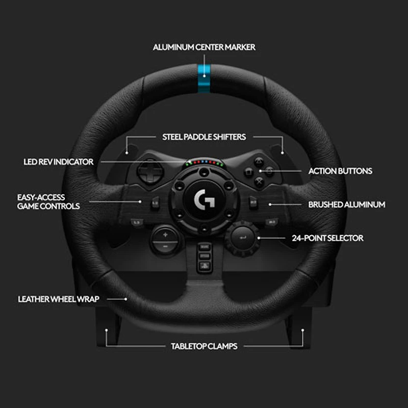 Logitech G923 TrueForce Racing Wheel for PlayStation 5/PC - Black