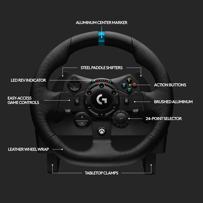 Logitech G923 TrueForce Racing Wheel for Xbox Series X|S and Xbox One - Black
