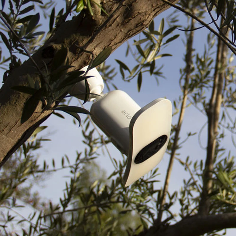 Caméra de surveillance à projecteur d'extérieur sans fil 2K Arlo Pro 3 - Blanc