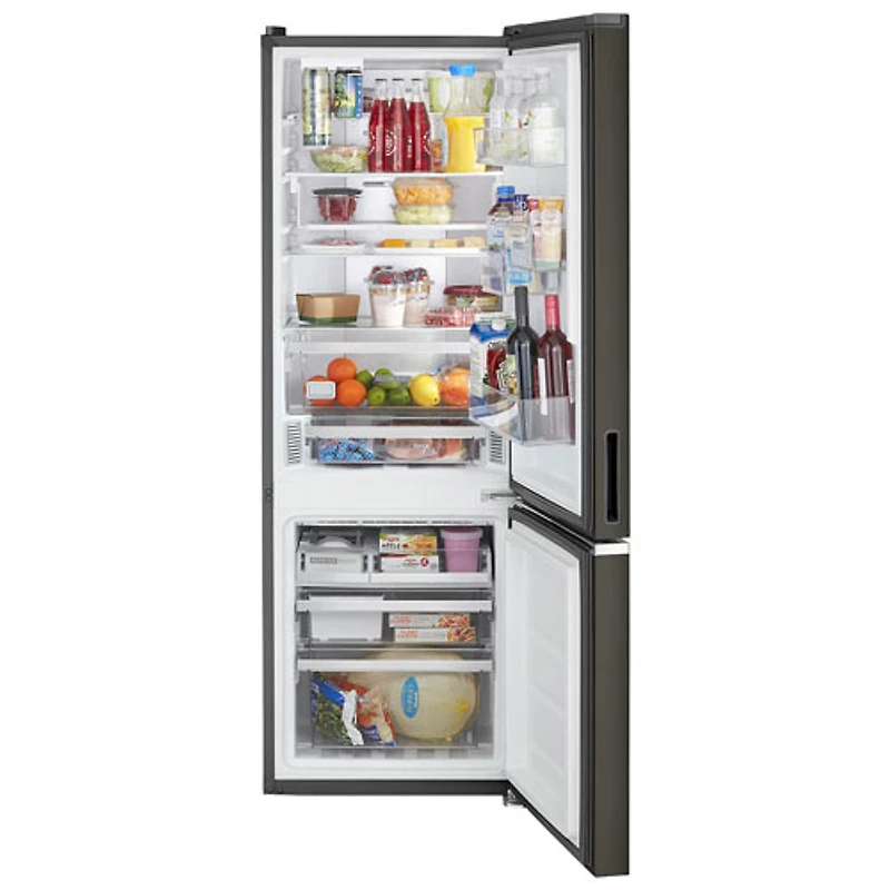 Whirlpool 24" 12.7 Cu. Ft. Bottom Freezer Refrigerator (WRB543CMJV) - Black Stainless