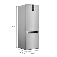 Whirlpool 24" 12.7 Cu. Ft. Bottom Freezer Refrigerator (WRB533CZJZ) - Stainless Steel