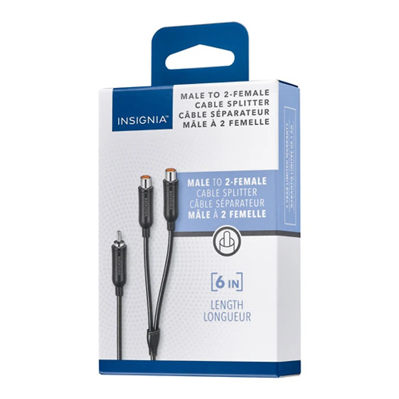 Répartiteur de câble RCA mâle à 2 embouts femelles de 0,16 m (6 po) d'Insignia