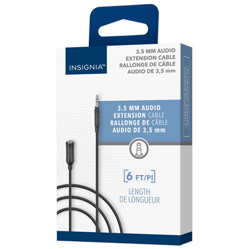 Insignia 6' (1.8m) 3.5mm Male/Female Audio Extension Cable