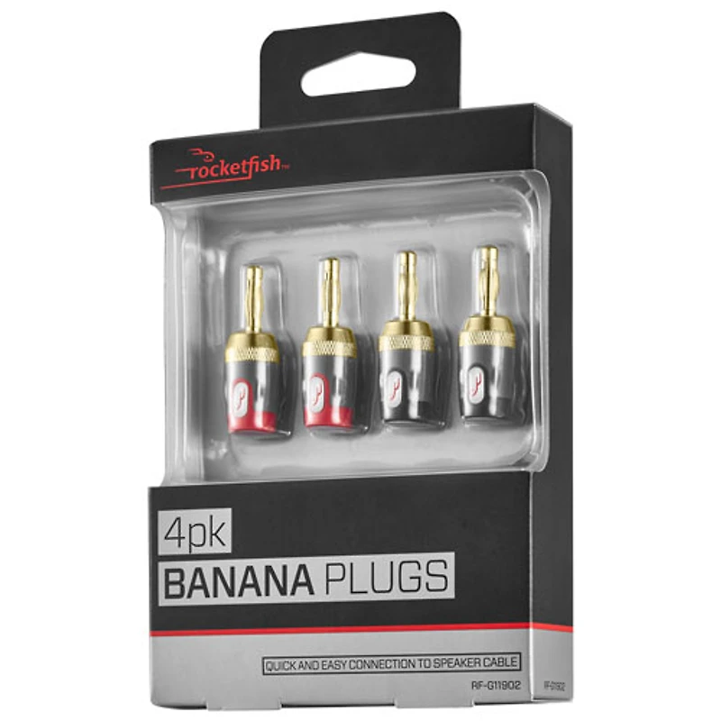 Fiche banane de Rocketfish - Paquet de 4 - Exclusivité Best Buy