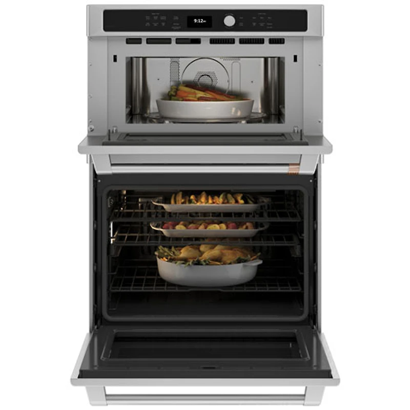 Café 30" 6.7 Cu. Ft. True Convection Electric Combination Wall Oven (CTC912P2NS1) - Stainless Steel