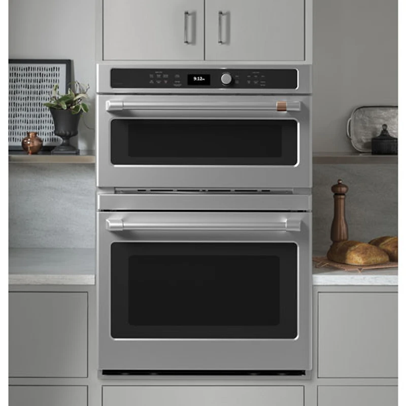 Café 30" 6.7 Cu. Ft. True Convection Electric Combination Wall Oven (CTC912P2NS1) - Stainless Steel