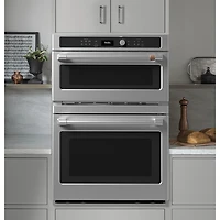 Café 30" 6.7 Cu. Ft. True Convection Electric Combination Wall Oven (CTC912P2NS1) - Stainless Steel