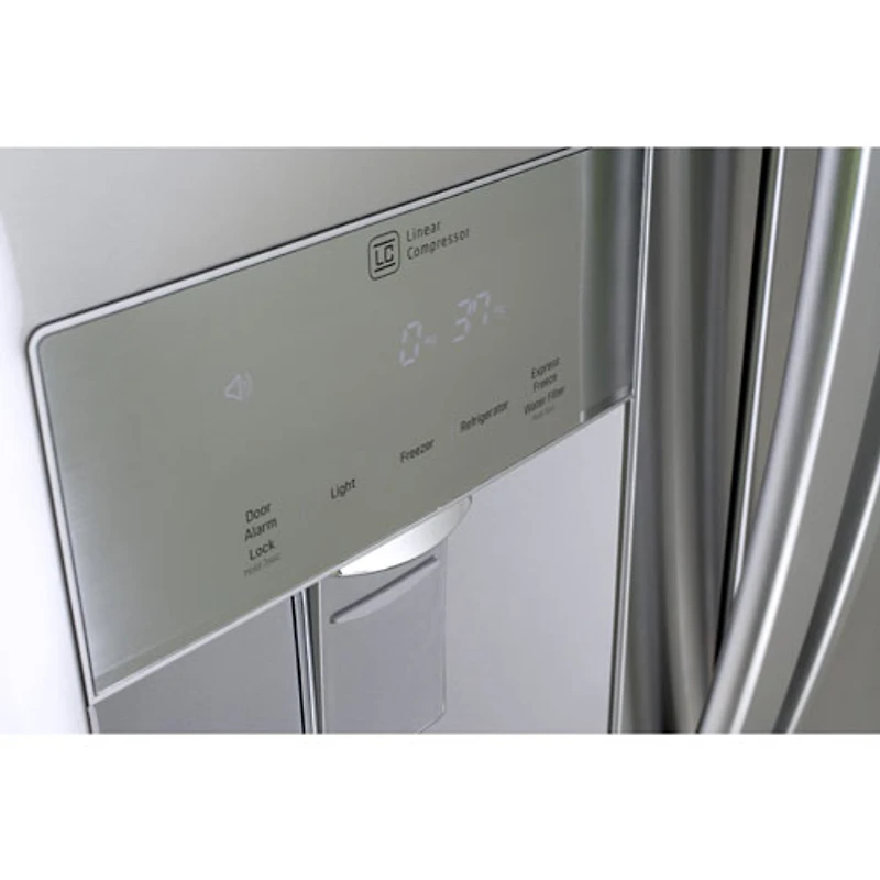 Réfrigérateur à deux portes de 21,8 pi³ et 30 po avec distributeur d'eau de LG (LRFWS2200S) - Inox