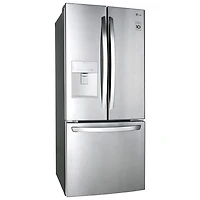 Réfrigérateur à deux portes de 21,8 pi³ et 30 po avec distributeur d'eau de LG (LRFWS2200S) - Inox
