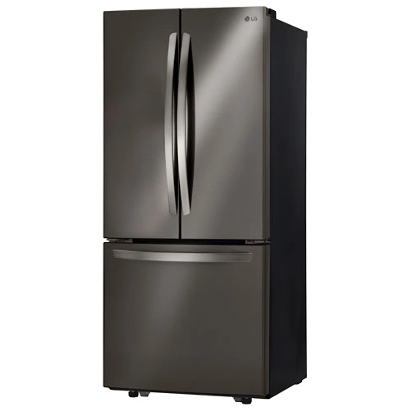 Réfrigérateur à deux portes de 21,8 pi³ et 30 po de LG (LRFNS2200D) - Acier inoxydable noir