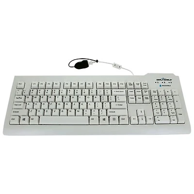 Clavier rétroéclairé étanche pleine grandeur avec fil Clean Glow de Seal Shield - Blanc - Anglais